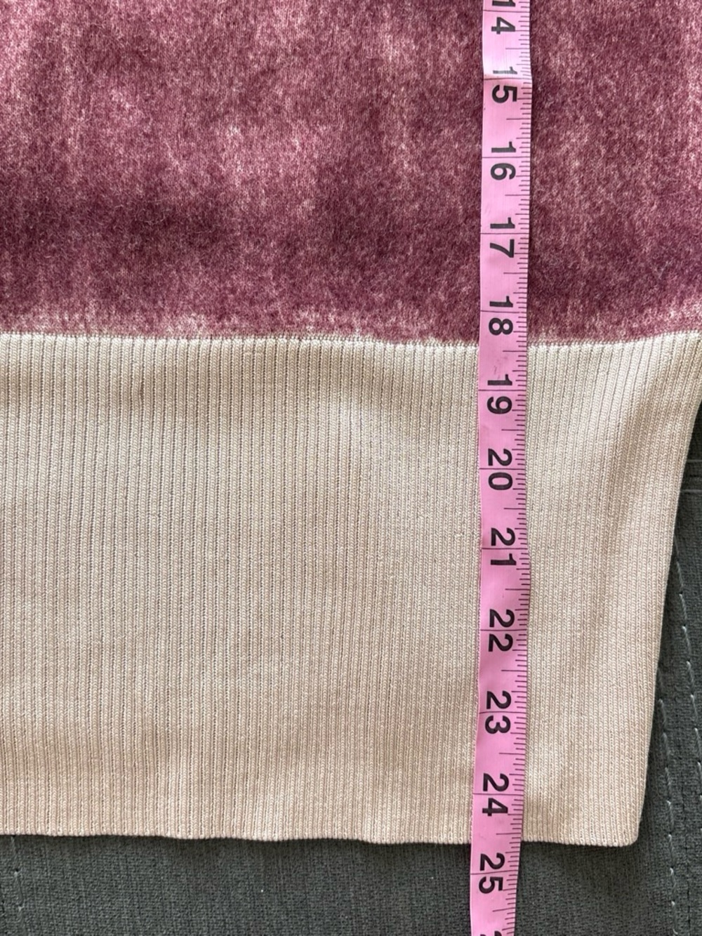 Rag&bone women’s 100% wool Colorblock Crewneck Sweater in Blush & Burgundy. L - Picture 6 of 11